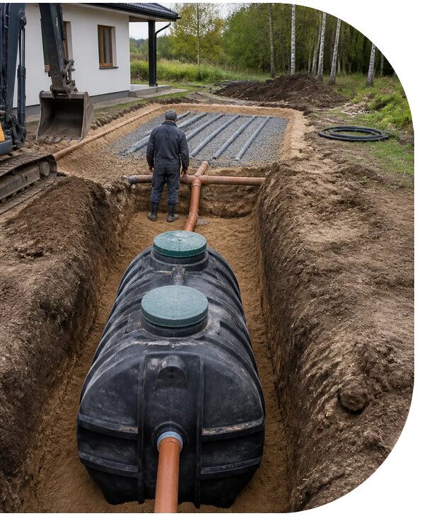 Монтаж септика под ключ с подключением и запуском в Нижнем Тагиле